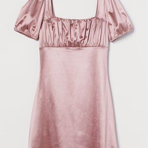 H&M Pink Satin Cap-Sleeve Dress: Never Worn (Medium)
